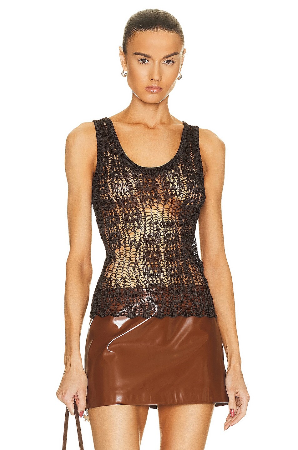 

Топ Acne Studios Knit Tank, цвет Chocolate Brown