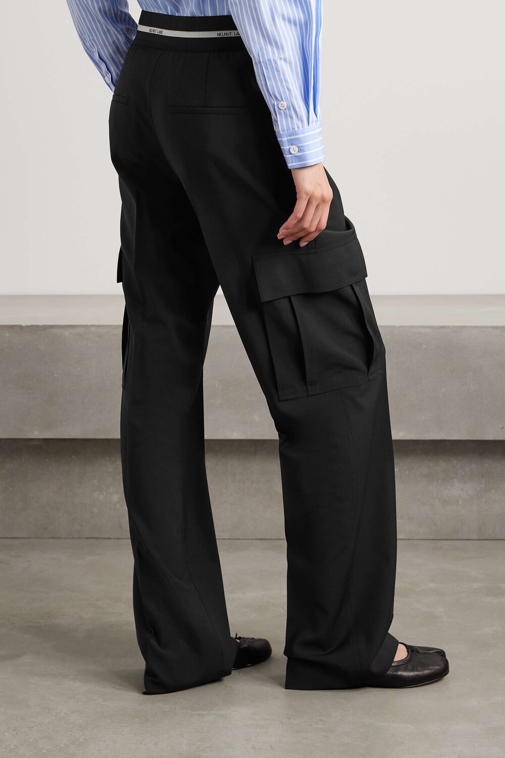 

HELMUT LANG широкие брюки из джерси, черный