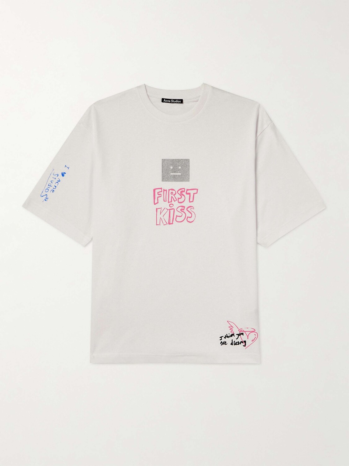 

Футболка из хлопкового джерси с принтом Exford Scribble ACNE STUDIOS, белый