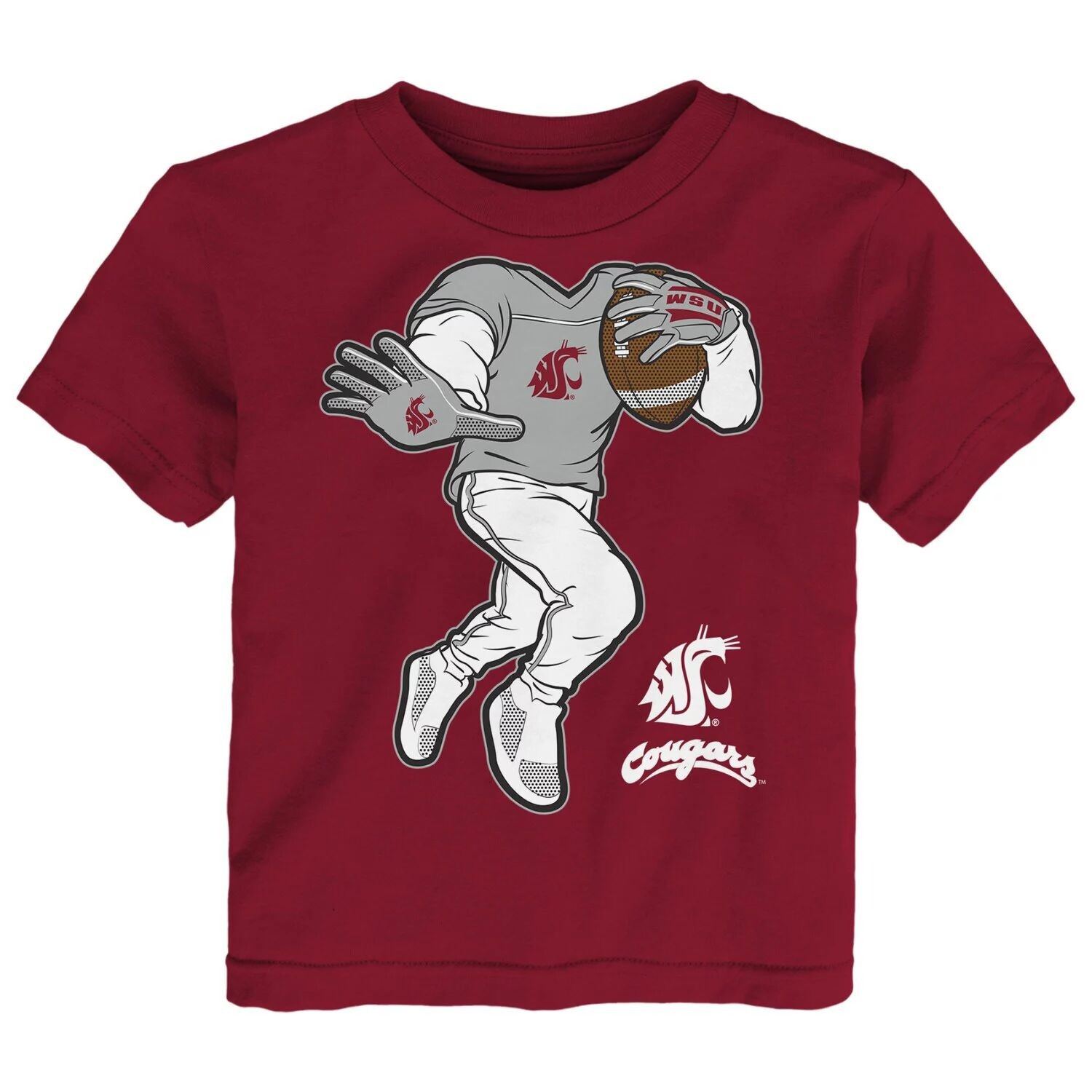 

Футболка Crimson Washington State Cougars для малышей с жесткими рукавами Outerstuff