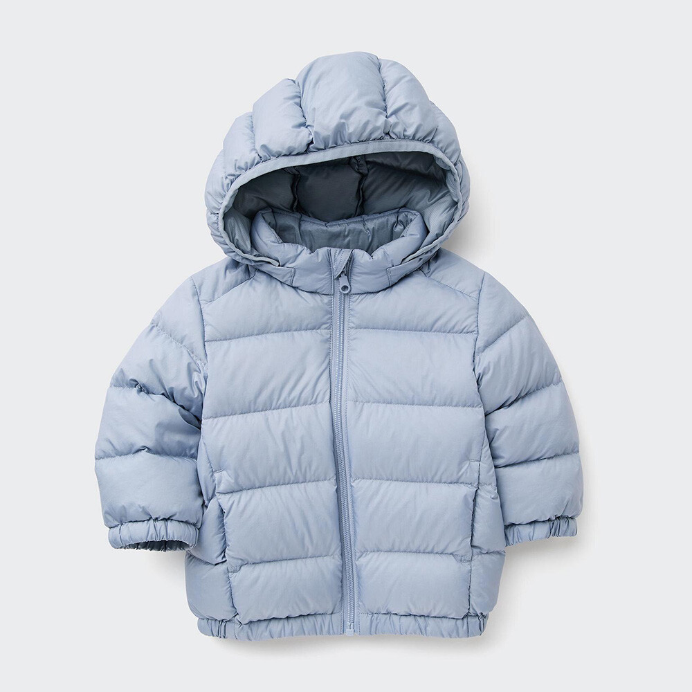

Куртка Uniqlo Infant Premium легкая пуховая на молнии с капюшоном, голубой