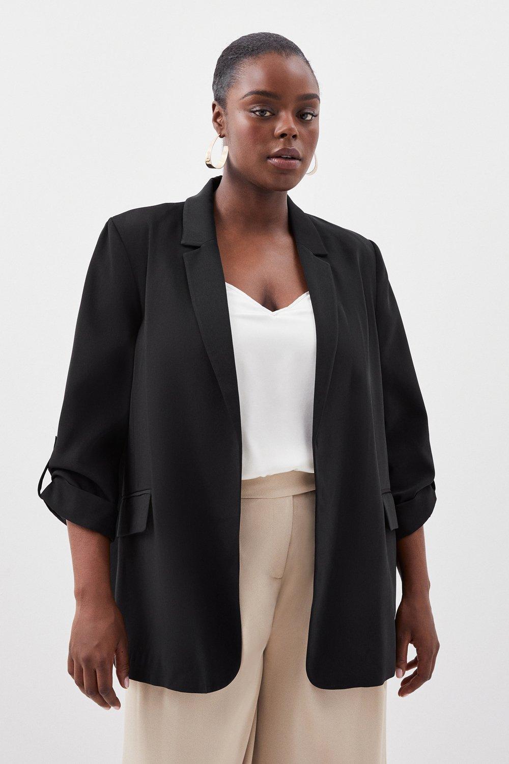 

Мягкий непринужденный пиджак больших размеров Karen Millen, черный