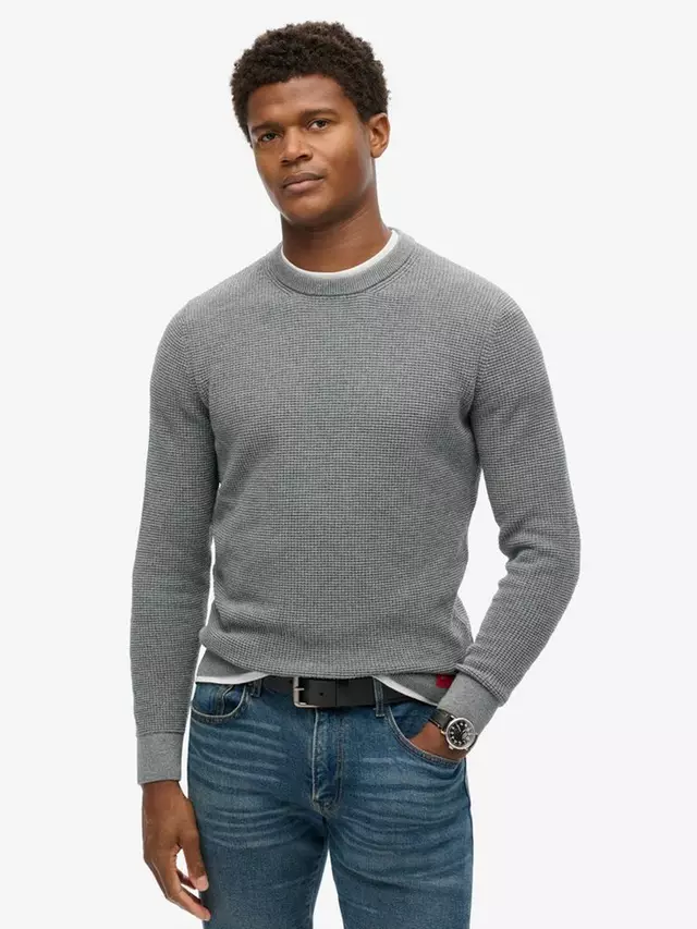 

Джемпер Superdry Textured Crew Knitted, цвет storm/grey/heather