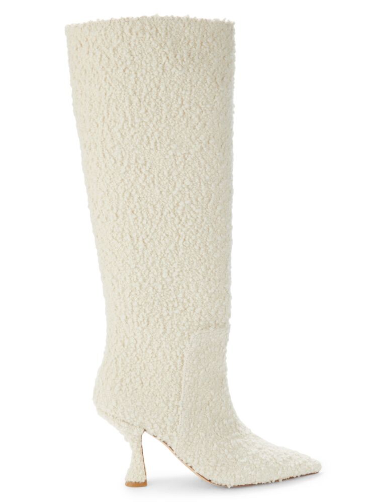 

Высокие сапоги до колена XCurve 85 из искусственной овчины с напуском Stuart Weitzman, цвет Cream