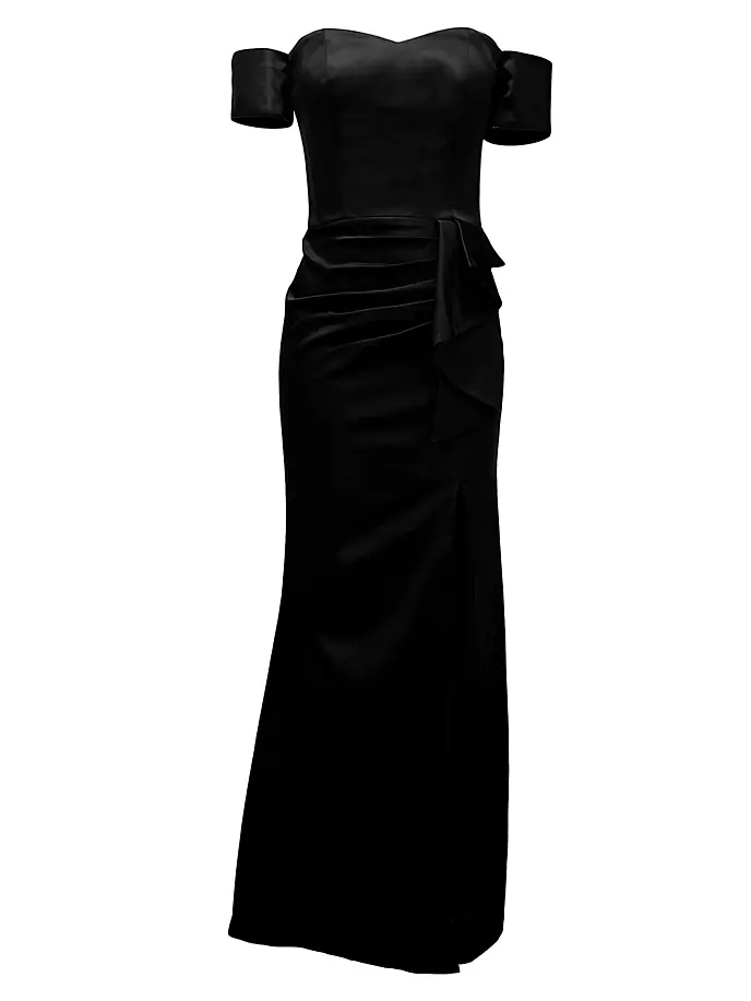 Платье из эластичного атласа Gabrielle Dress The Population, черный юбка yolka dress размер м черный