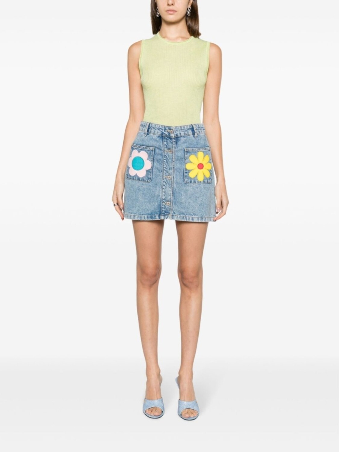 

MOSCHINO JEANS джинсовая мини-юбка с нашивками, синий