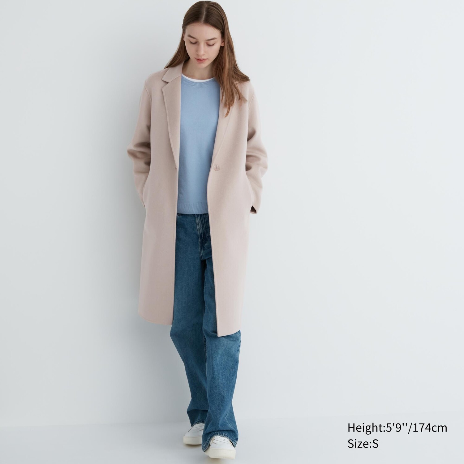 

Длинное пальто из полушерсти UNIQLO, естественный
