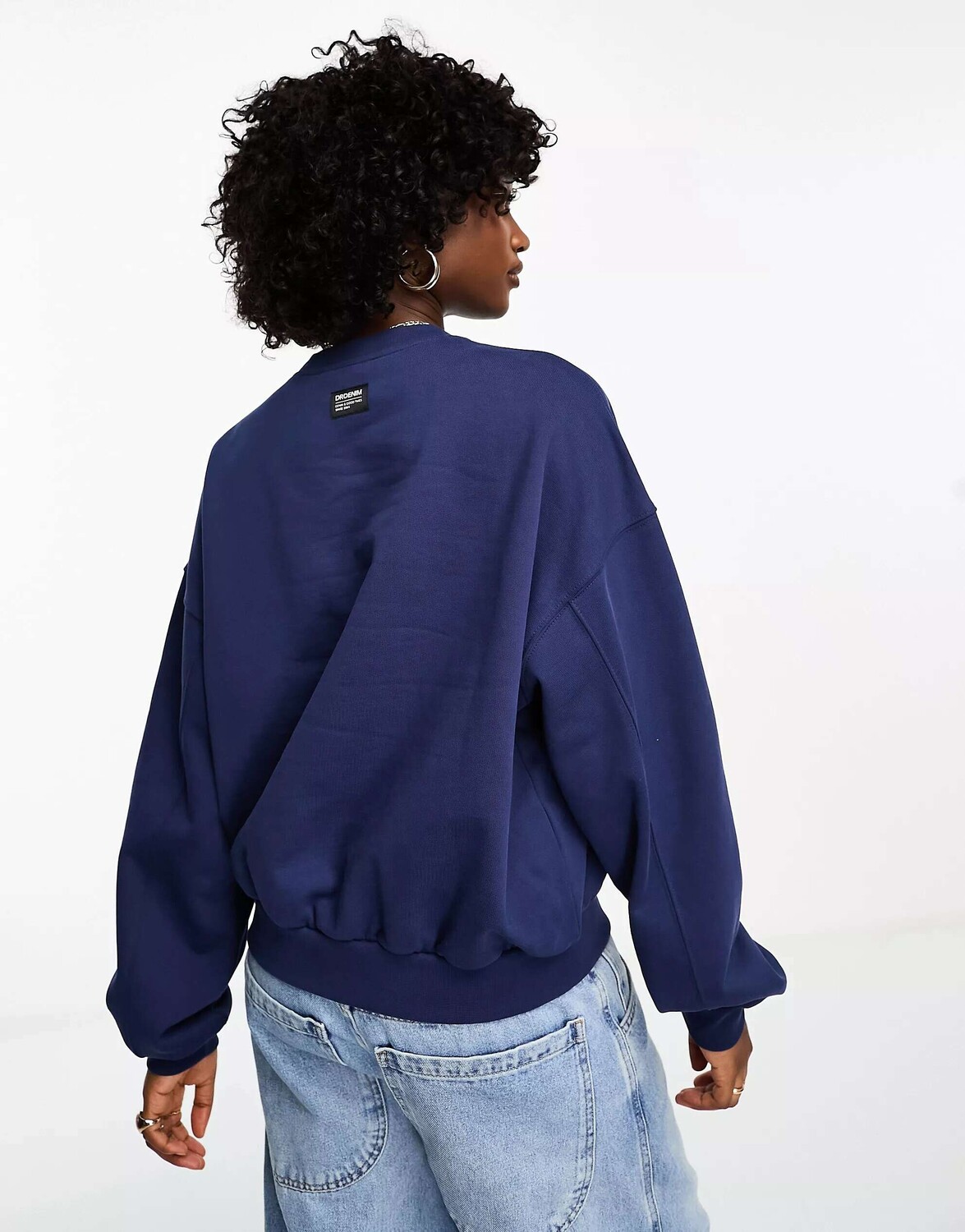 

Свободный тяжелый свитшот темного океана Dr Denim Terri