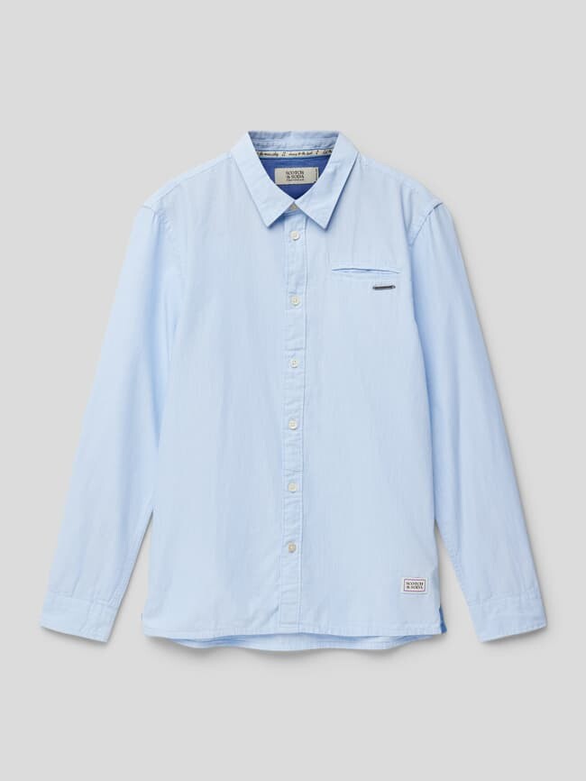 

Рубашка обычного кроя с полосатым узором Scotch & Soda, синий