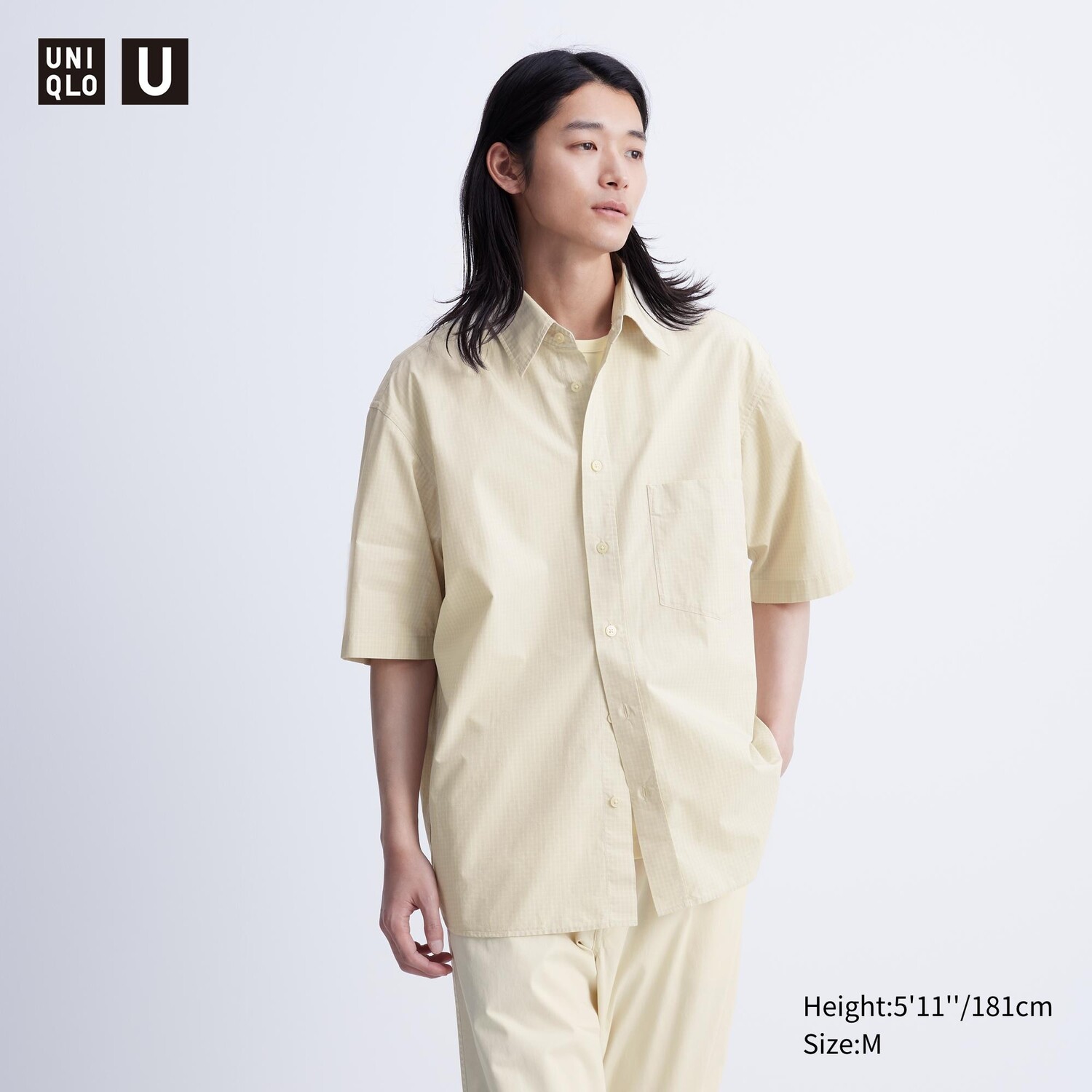 

Куртка с полурукавами в клетику UNIQLO, слоновая кость