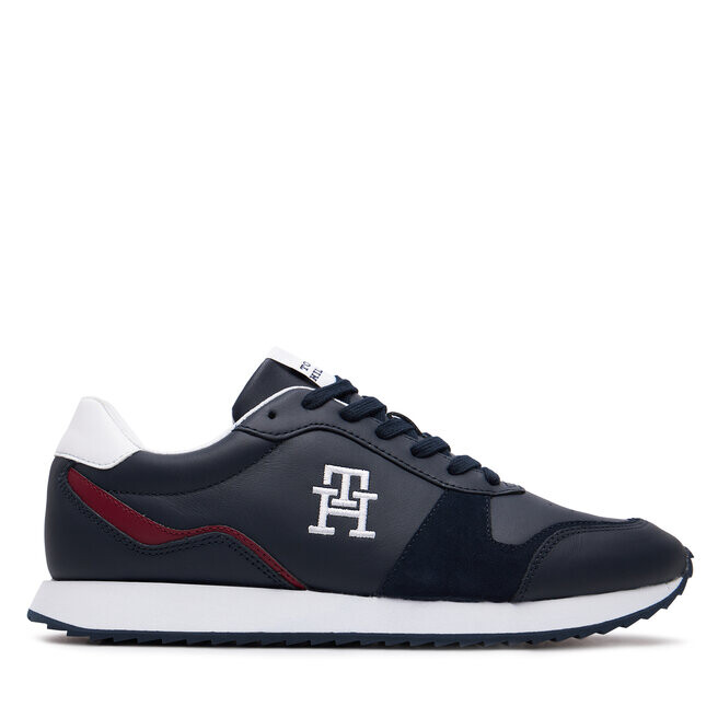 Кроссовки Tommy Hilfiger Runner Evo Lth Mix FM0FM04959 Blue DW5, темно-синий кроссовки runner evo mix lth mix tommy hilfiger белый