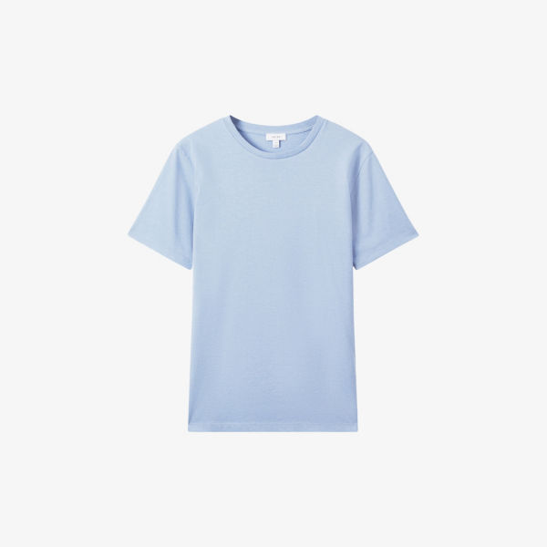 Хлопковая футболка Bless с круглым вырезом и короткими рукавами Reiss, цвет delph blue mela