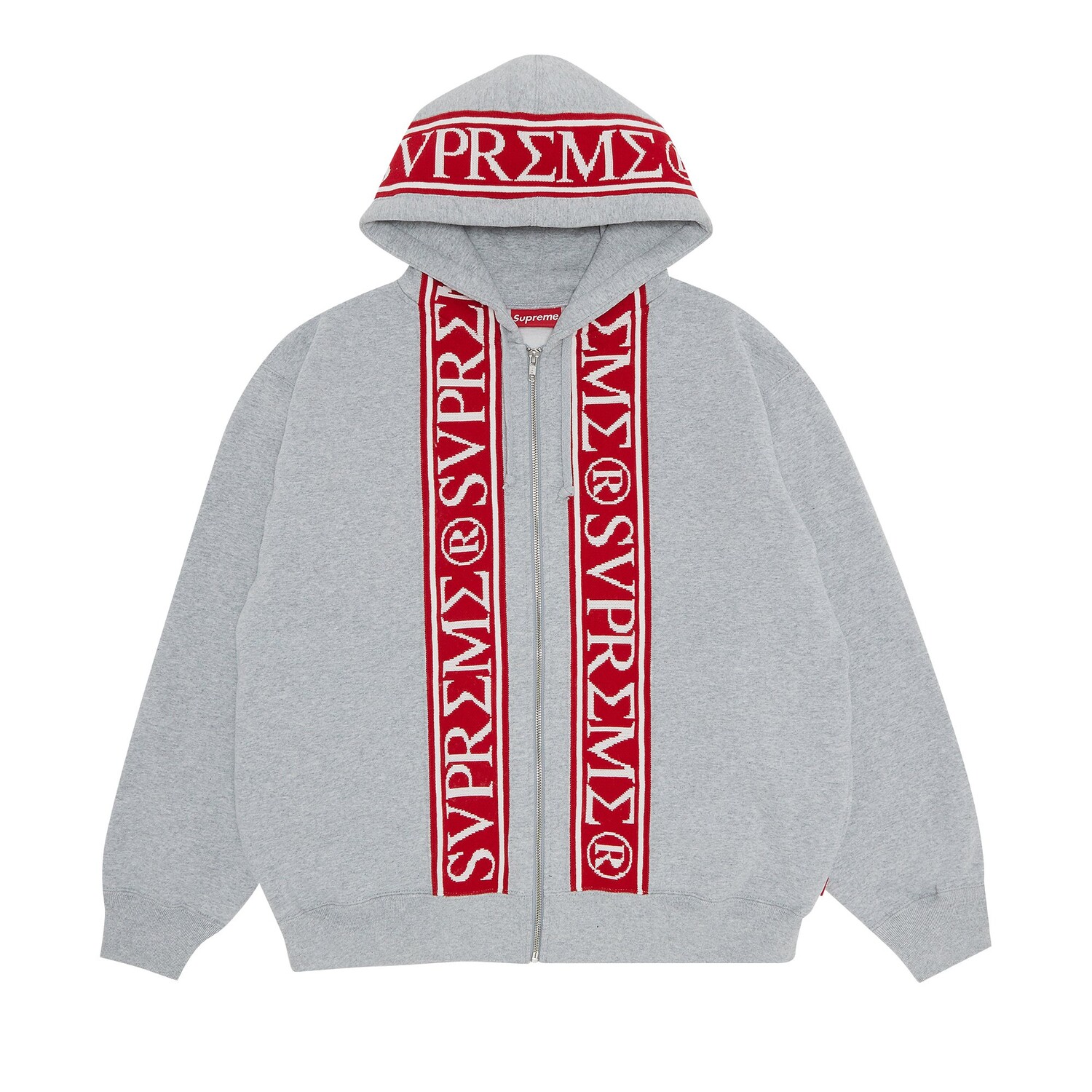

Толстовка на молнии с капюшоном Supreme Roman, Heather Grey
