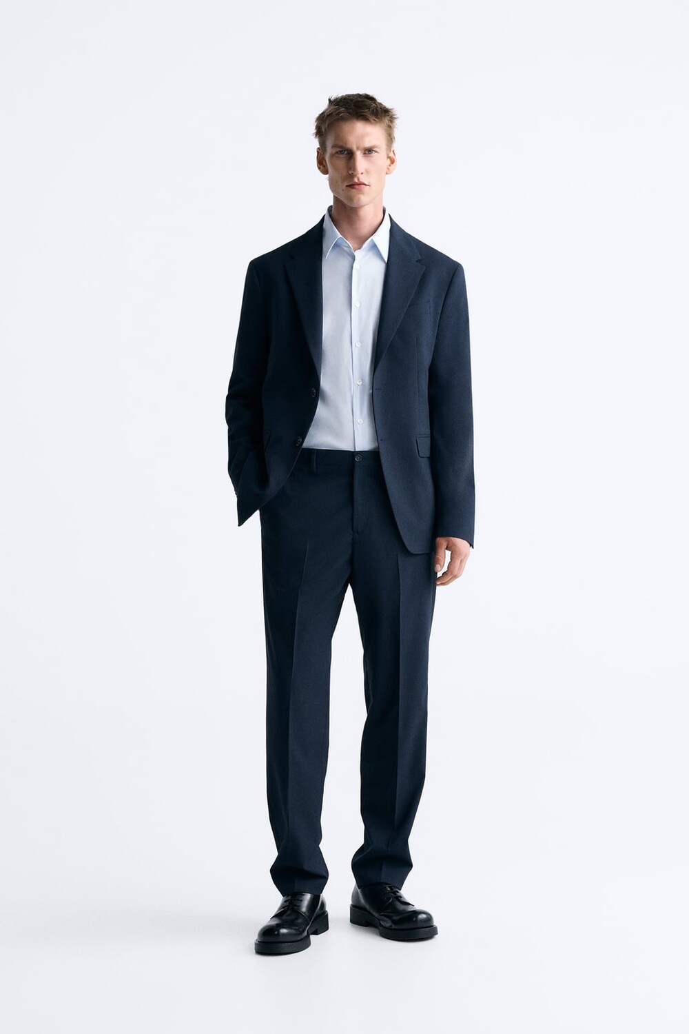 

Пиджак в ломаную клетку ZARA, темно-синий