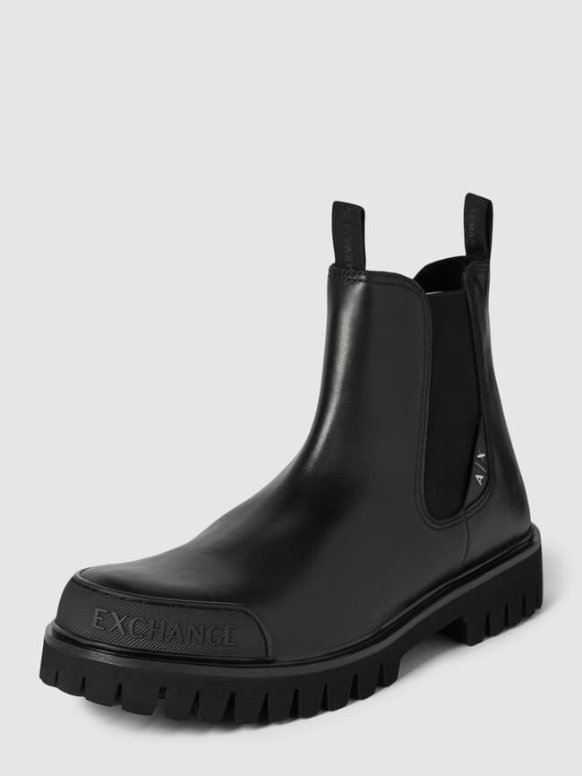 

Ботинки челси из микса кожи ARMANI EXCHANGE, черный