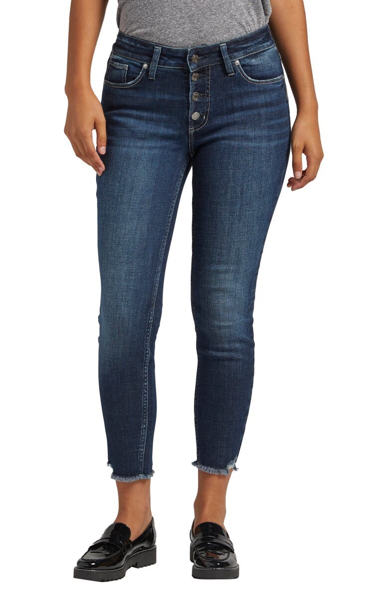 

Укороченные джинсы скинни Suki с бахромой SILVER JEANS CO.
