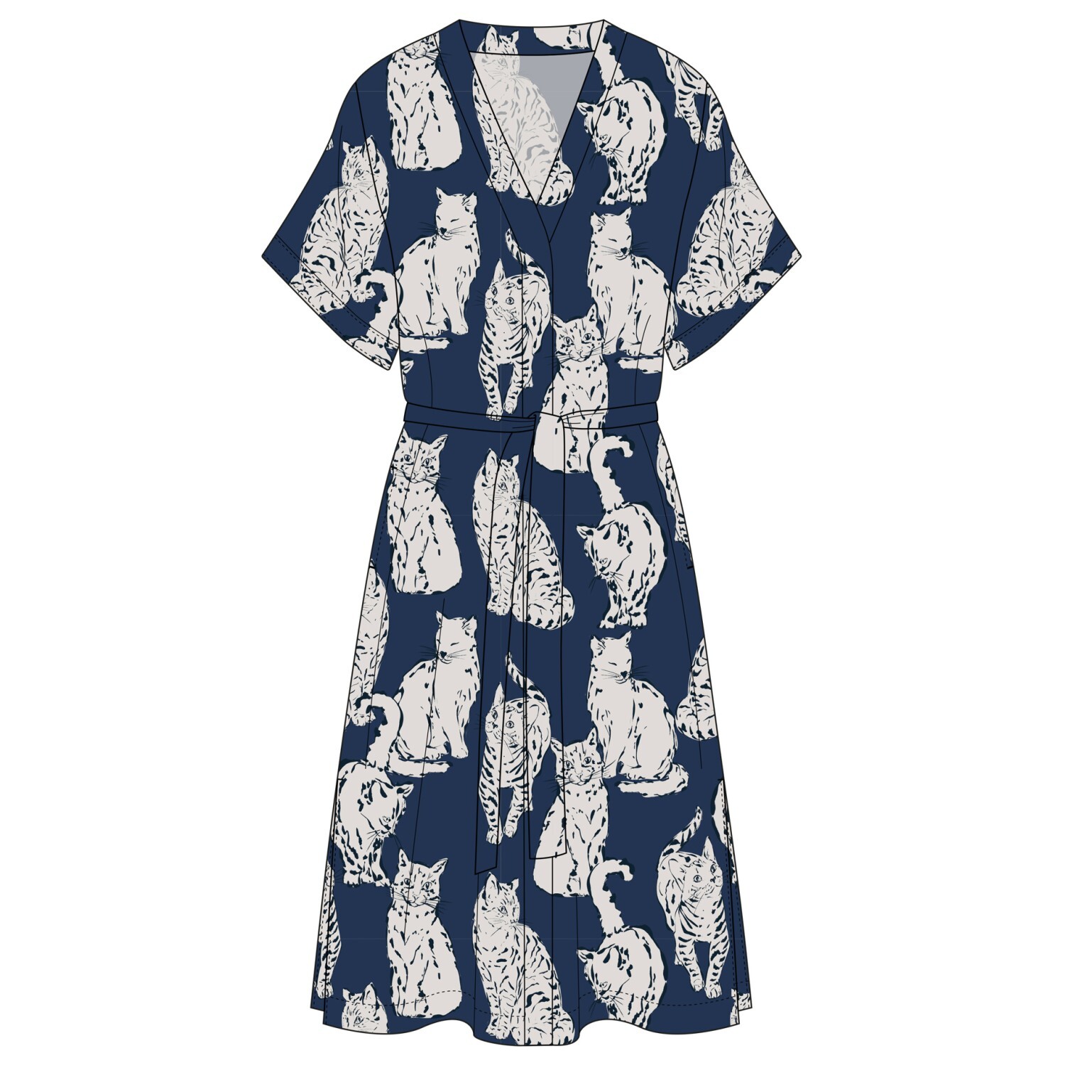 

Платье Dedicated Women's Dress Kallvik Cats, цвет Cats Blue