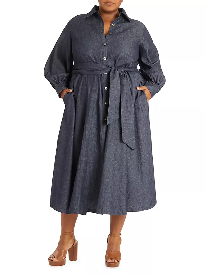 

Джинсовое платье-рубашка Oli Pari Passu, цвет indigo wash