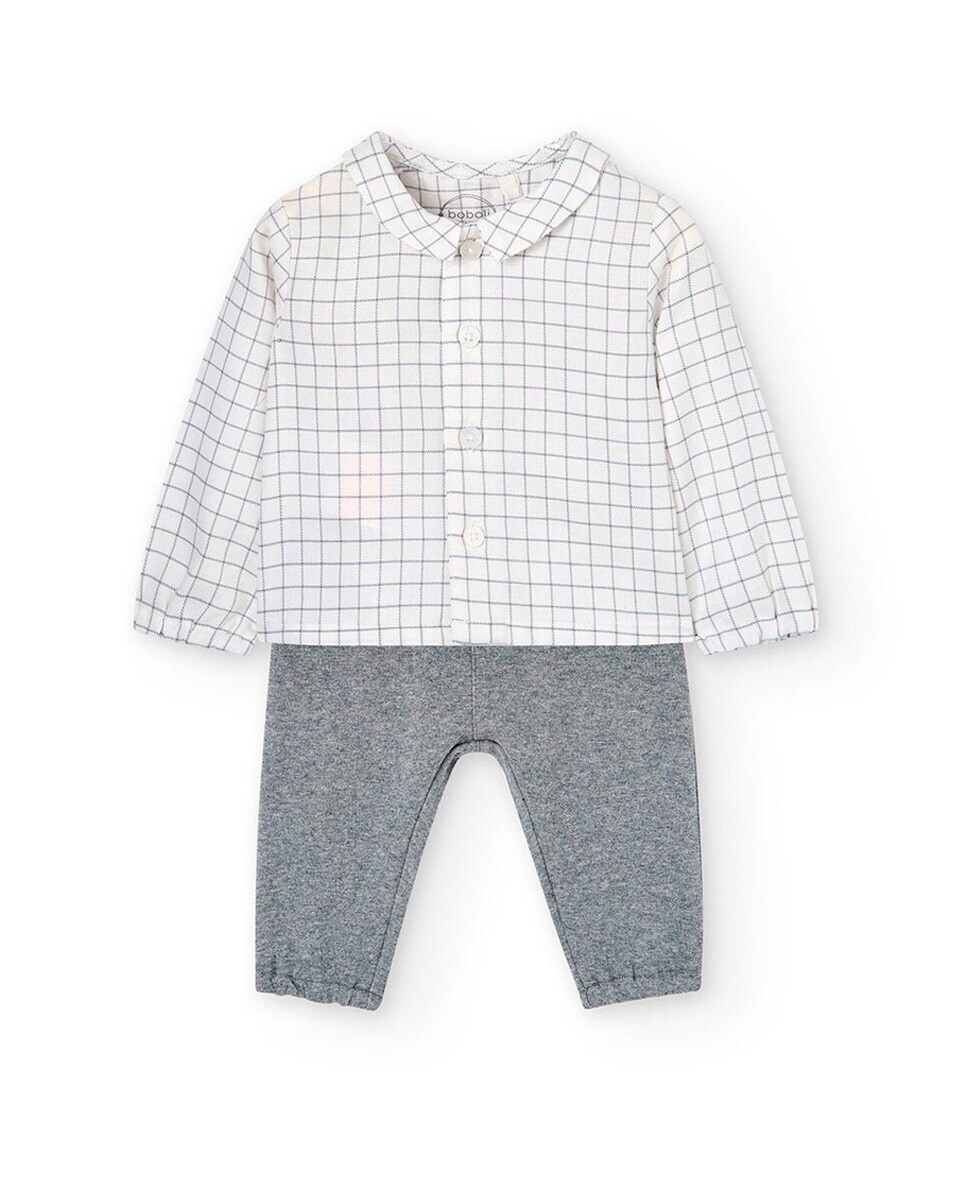 

Baby Boy Set с рубашкой с длинными рукавами и брюками Boboli, темно-серый
