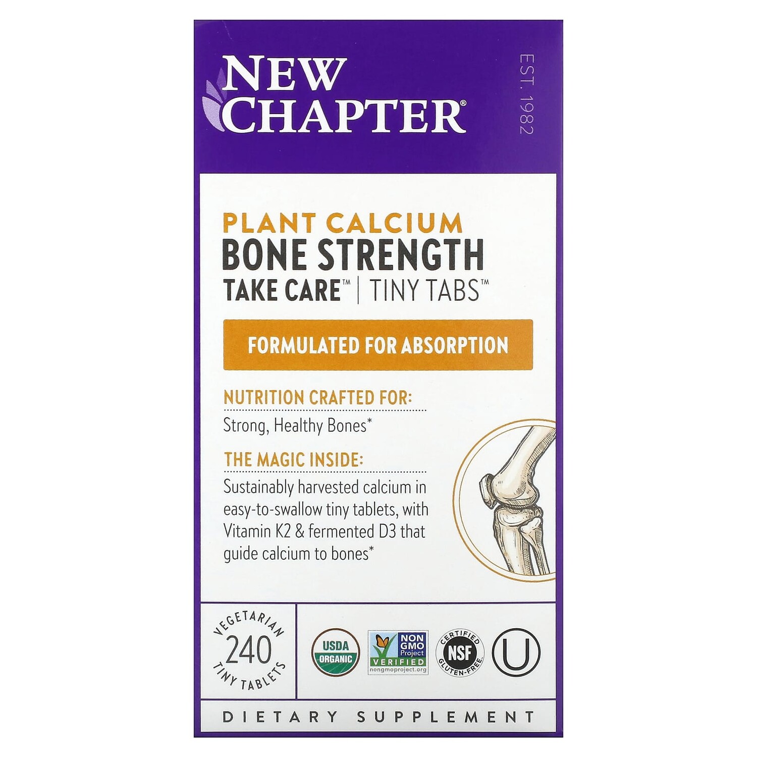 

Bone Strength Take Care, добавка для укрепления костей с растительным кальцием, 240 вегетарианских мини-таблеток, New Chapter
