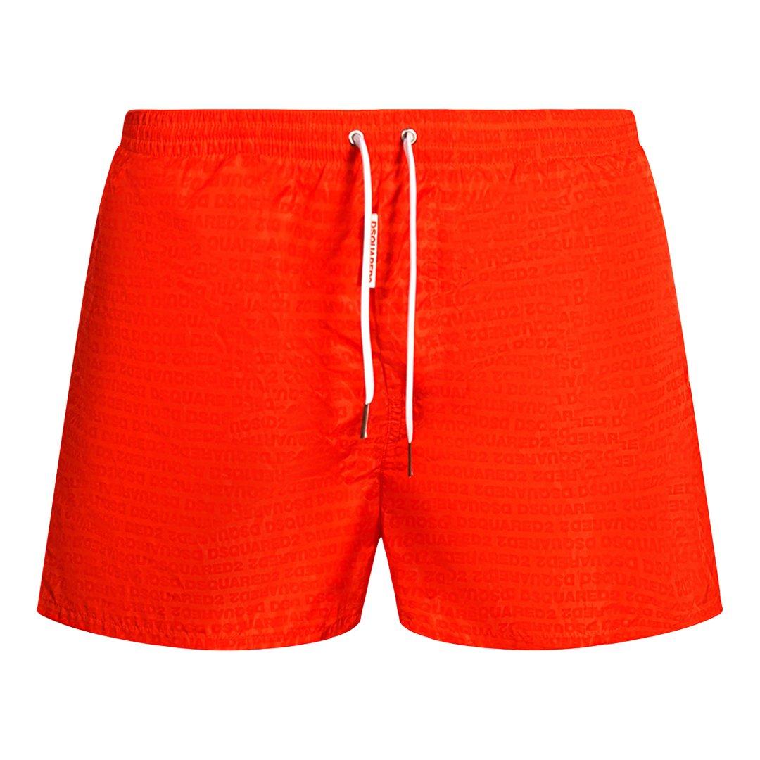 цена Красные шорты для плавания со сплошным дизайном Dsquared2, красный
