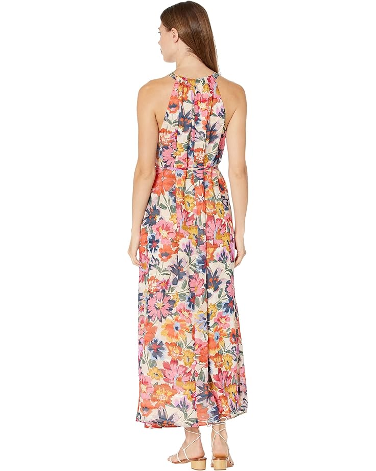 Платье Maggy London Maxi Dress with Halter Neck, цвет Soft White/Hot Coral цена и фото