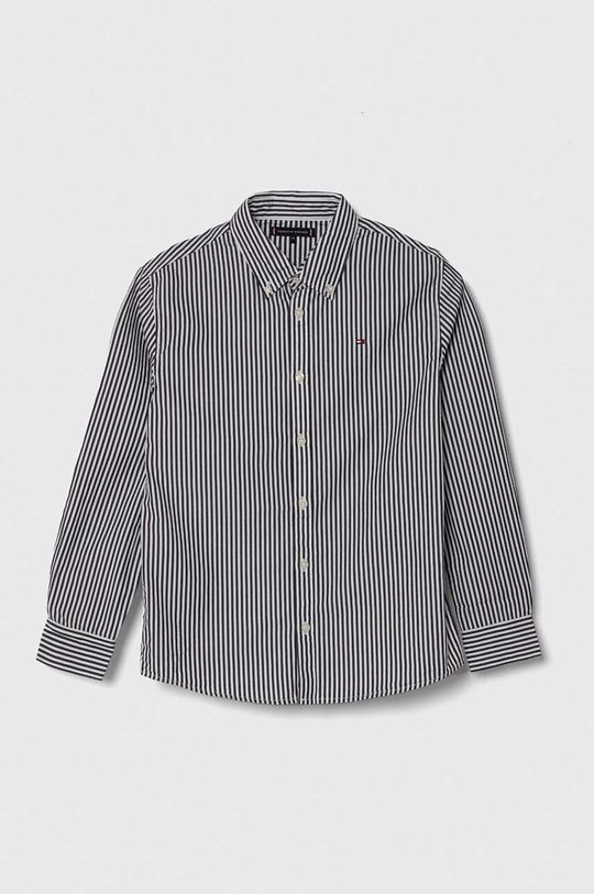 супер оверсайз рубашка из полосатой ткани asos Детская хлопковая рубашка Tommy Hilfiger, темно-синий
