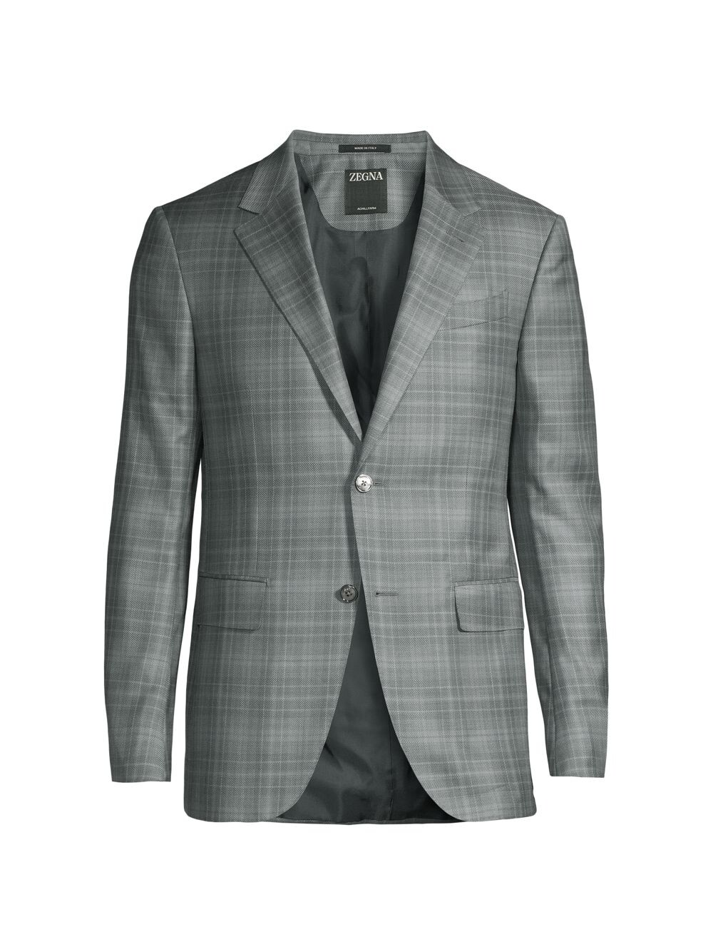 

Клетчатый шерстяной блейзер ZEGNA, серый