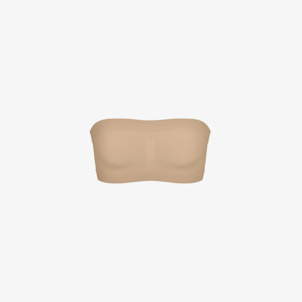 

Бюстгальтер-бандо бесшовного плетения Sculpt из эластичной ткани Skims, цвет clay