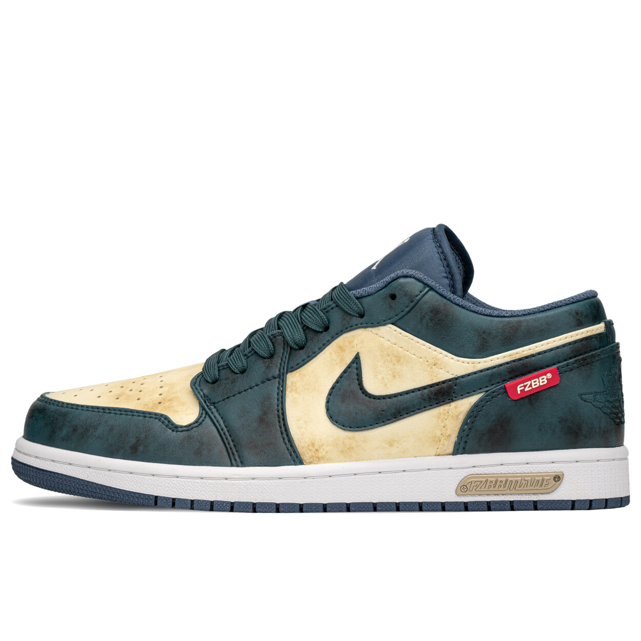 

Кроссовки Air Jordan 1 Vintage Basketball Shoes Men Low-top Black/Blue/Green, черный/синий