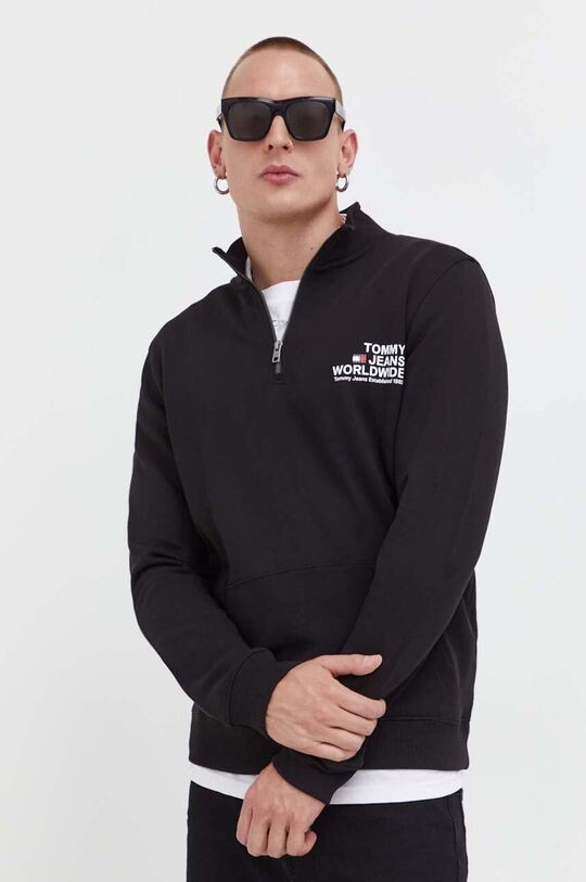 

Хлопковая толстовка Tommy Jeans, черный