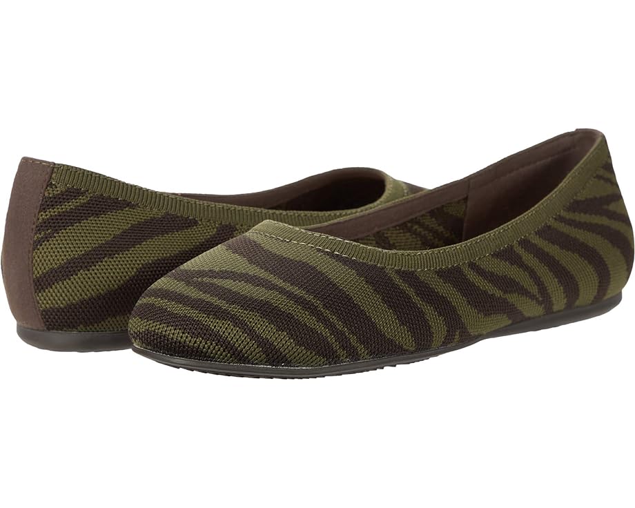Туфли на плоской подошве SoftWalk Sonora, цвет Dark Olive/Dark Brown Tiger