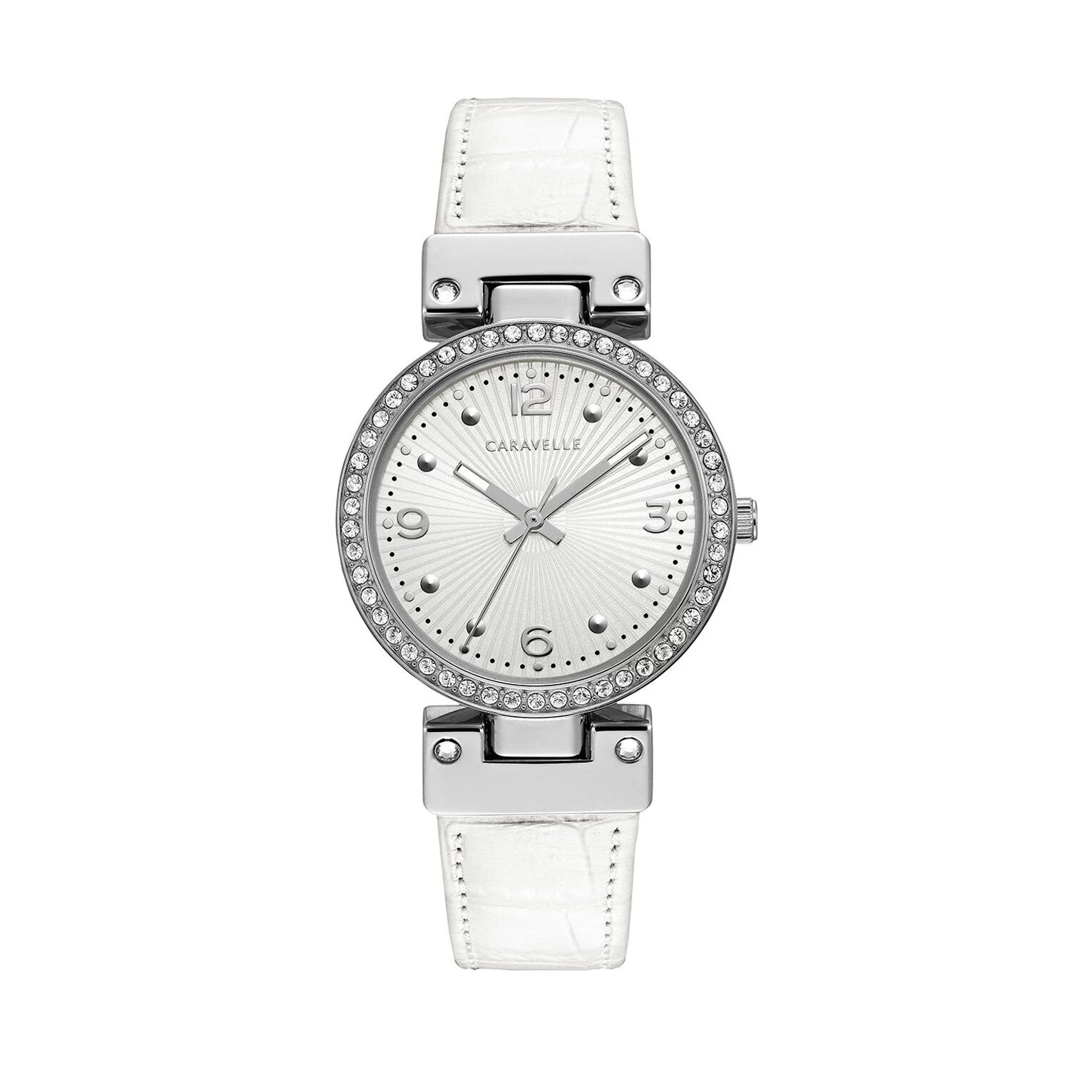 

Женские двусторонние кожаные часы с кристаллами — 43L208 Caravelle by Bulova