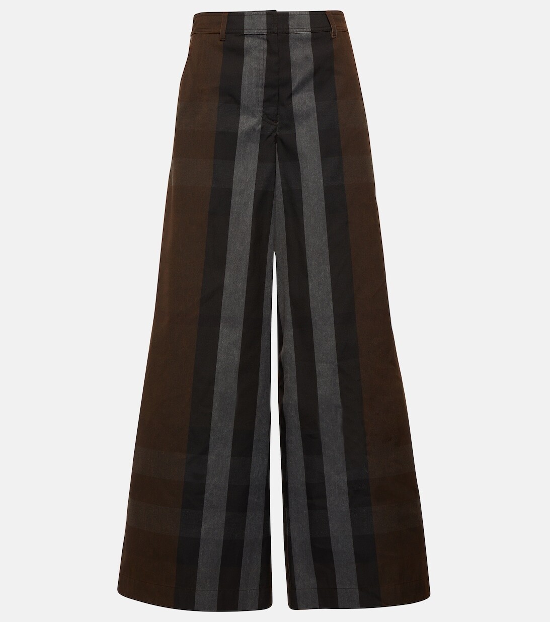 

Широкие брюки из парусины в клетку BURBERRY, коричневый