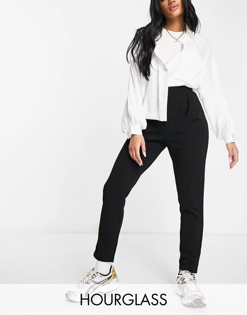 

Черные расклешенные брюки из джерси ASOS Hourglass