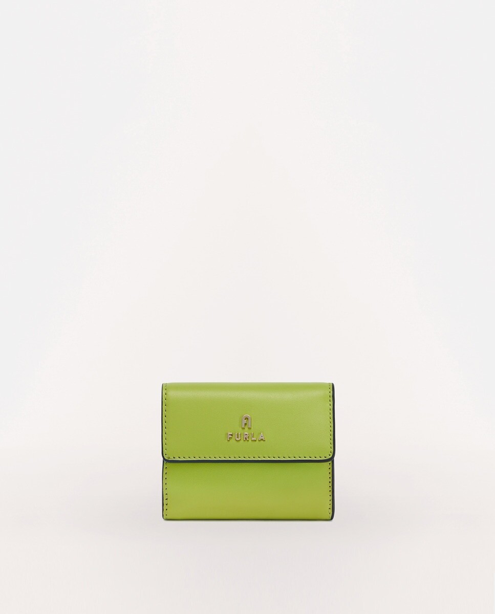 

Маленький зеленый кожаный кошелек Camelia с клапаном Furla, зеленый