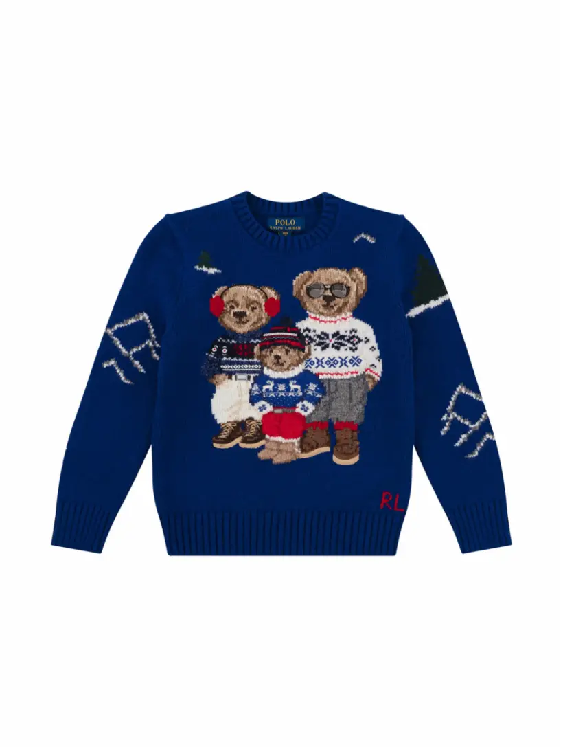

Вязаный джемпер Polo Bear Ralph Lauren, тёмно-синий