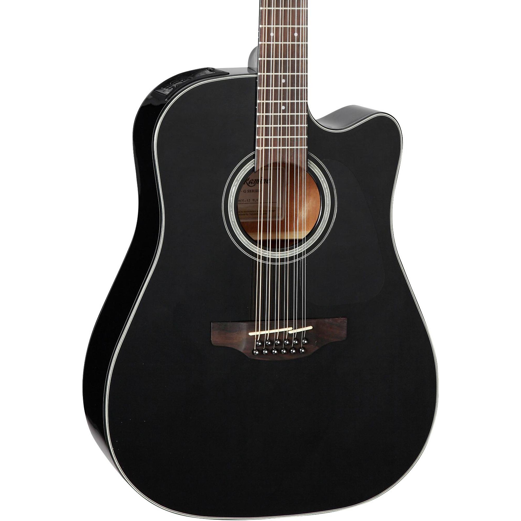 цена Takamine G Series GD30CE-12 Dreadnought 12-струнная акусто-электрическая гитара, черная