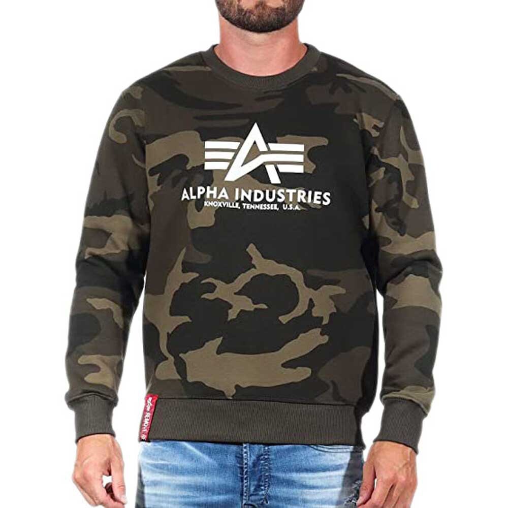 

Толстовка Alpha Industries Basic Camo, зеленый