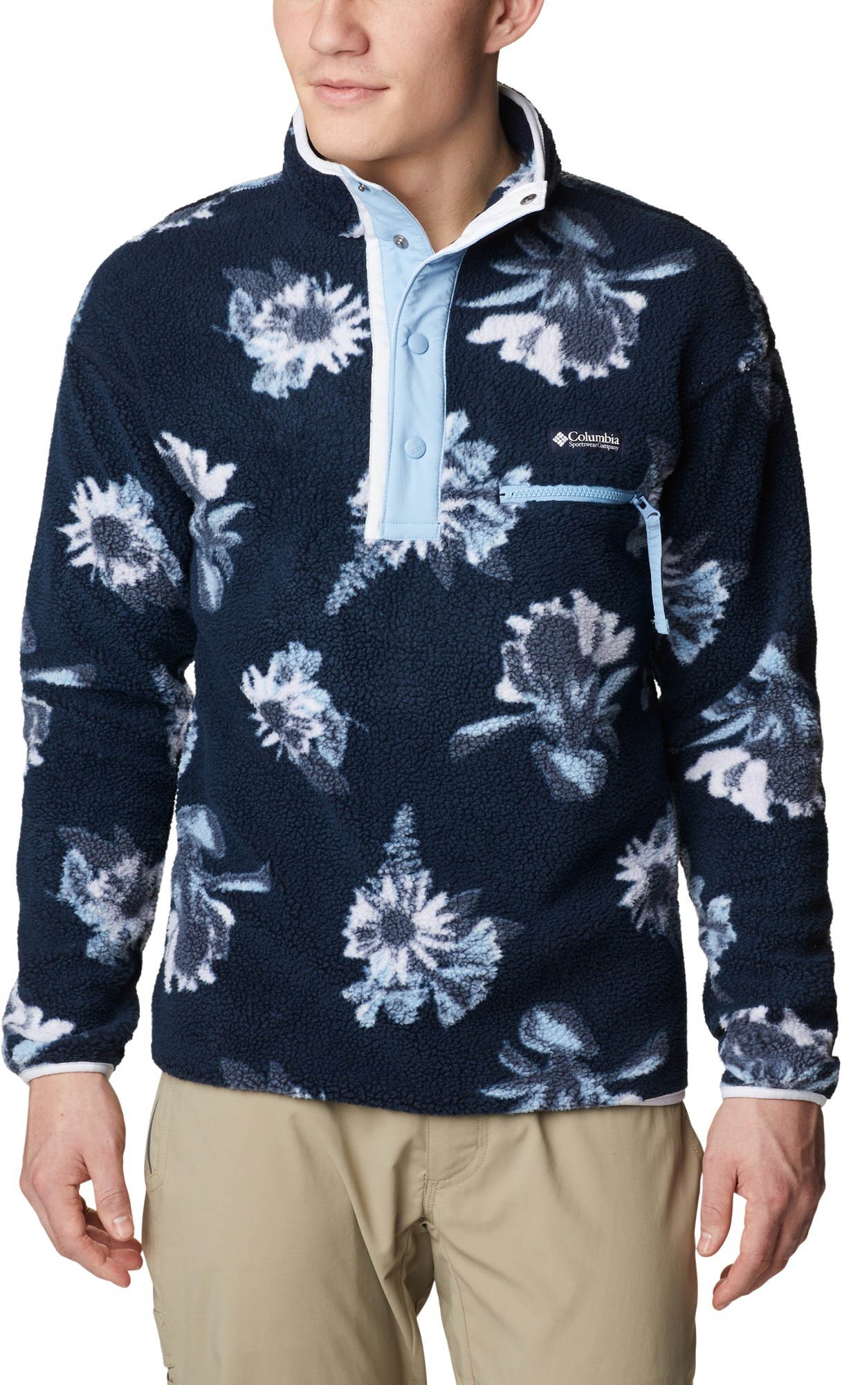 Флисовый пуловер Helvetia с полузастежкой - мужской Columbia, синий женский кашемировый пуловер ажурный пуловер в китайском ретро стиле с полувысоким воротником и дисковыми пуговицами осень зима
