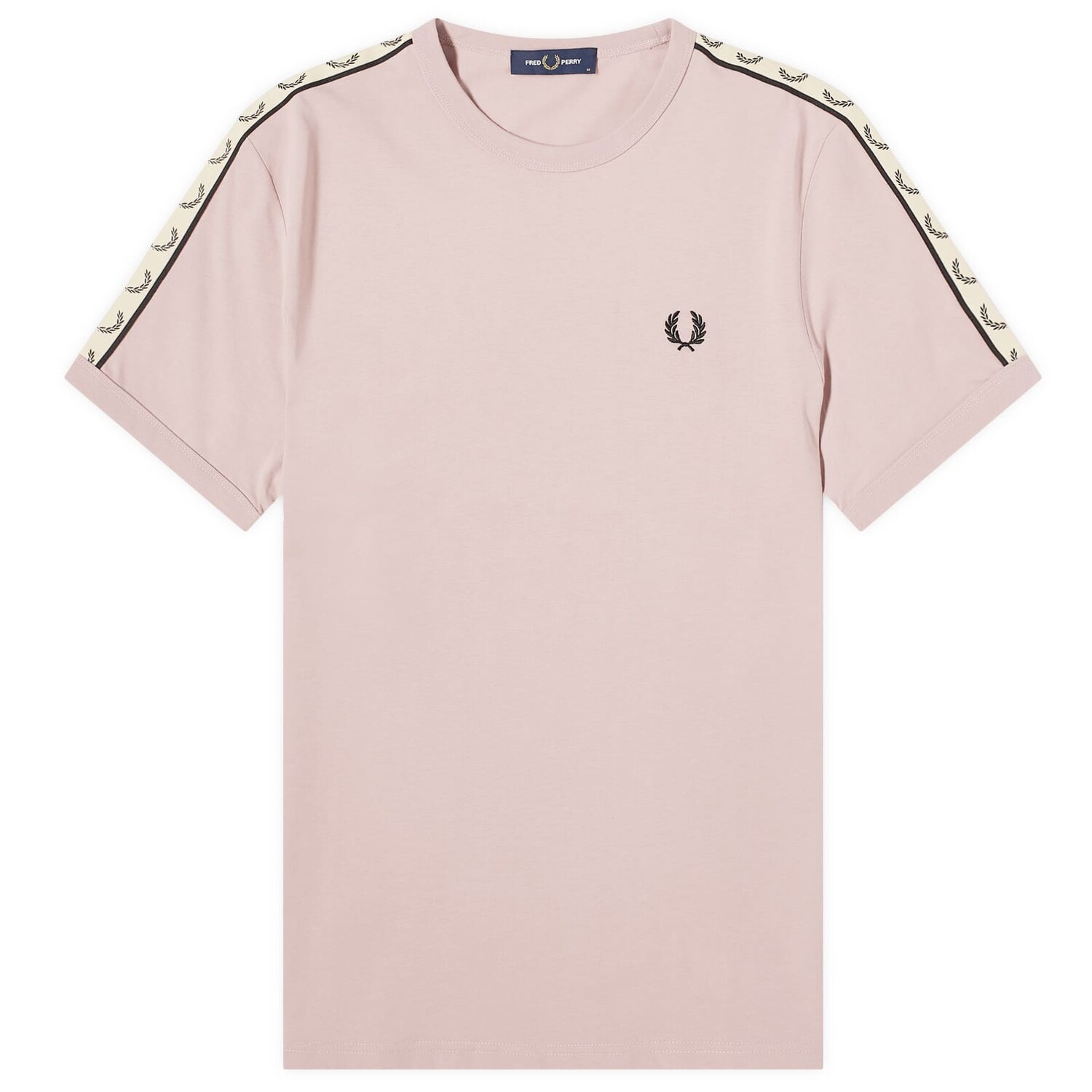 

Футболка Fred Perry Contrast Tape Ringer T-Shirt, цвет Dusty Rose Pink & Black