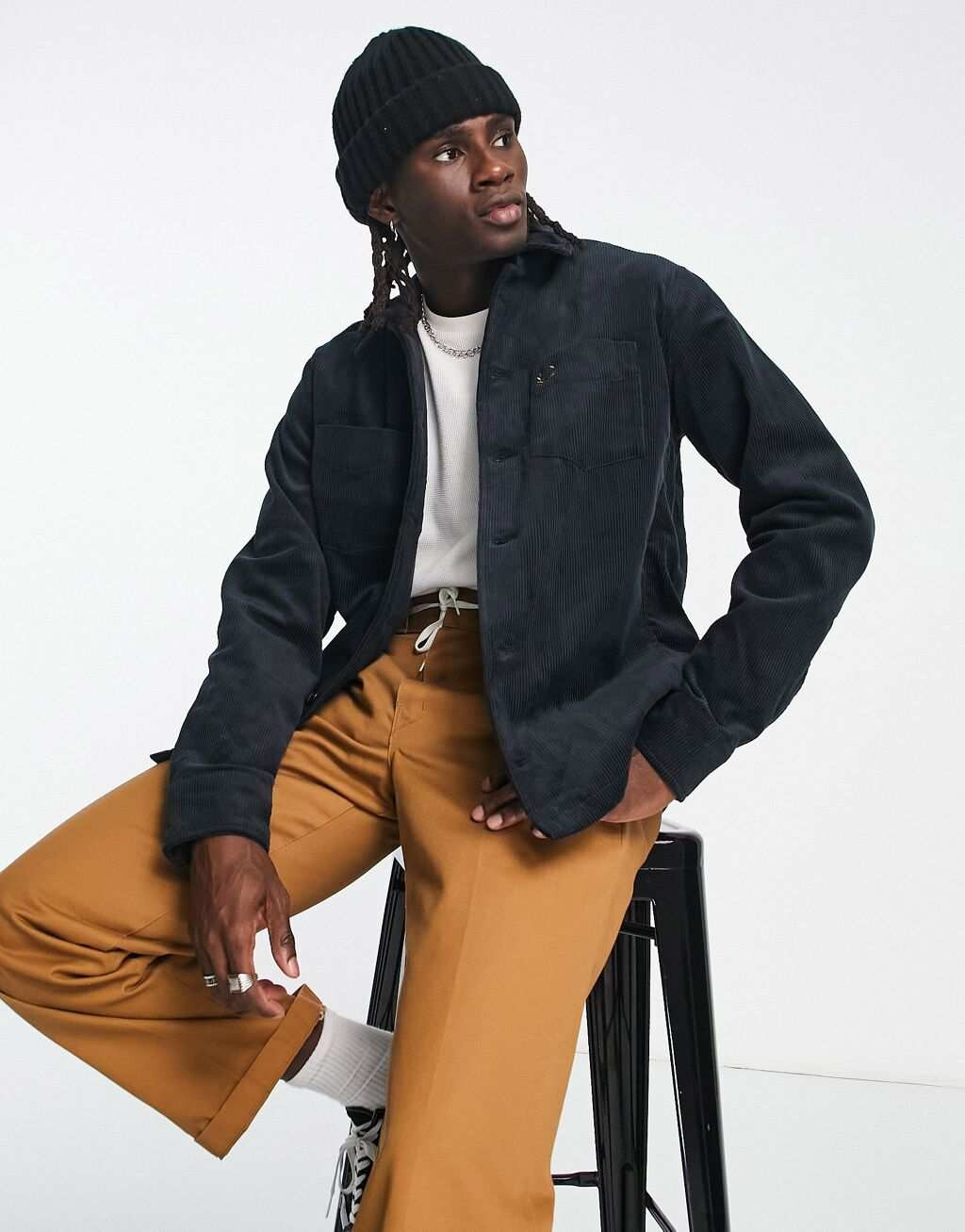 

Темно-синяя вельветовая рубашка Fred Perry