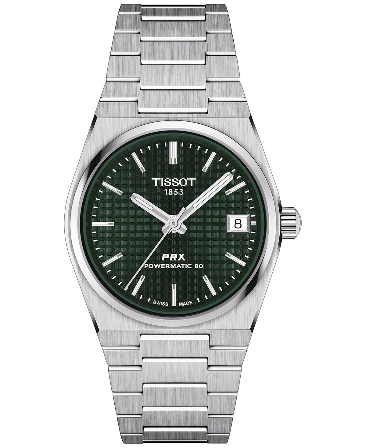цена Унисекс Швейцарские автоматические часы PRX Powermatic 80 с браслетом из нержавеющей стали 35 мм Tissot