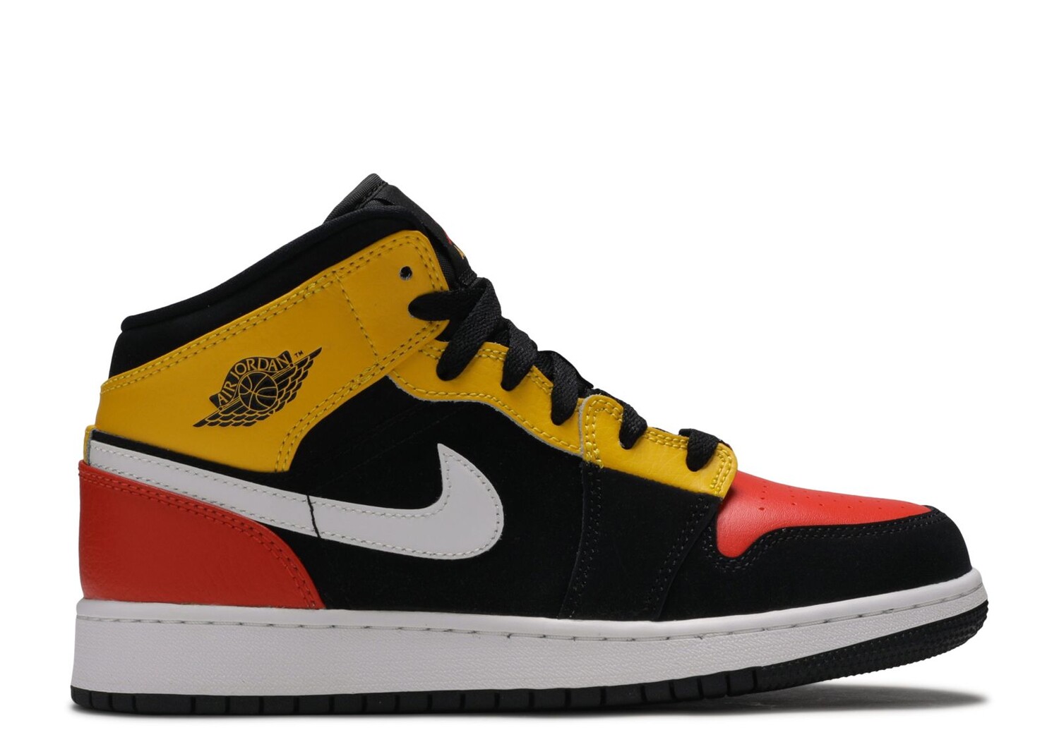 Кроссовки Nike Air Jordan 1 Mid Se Gs 'Amarillo Team Orange', черный