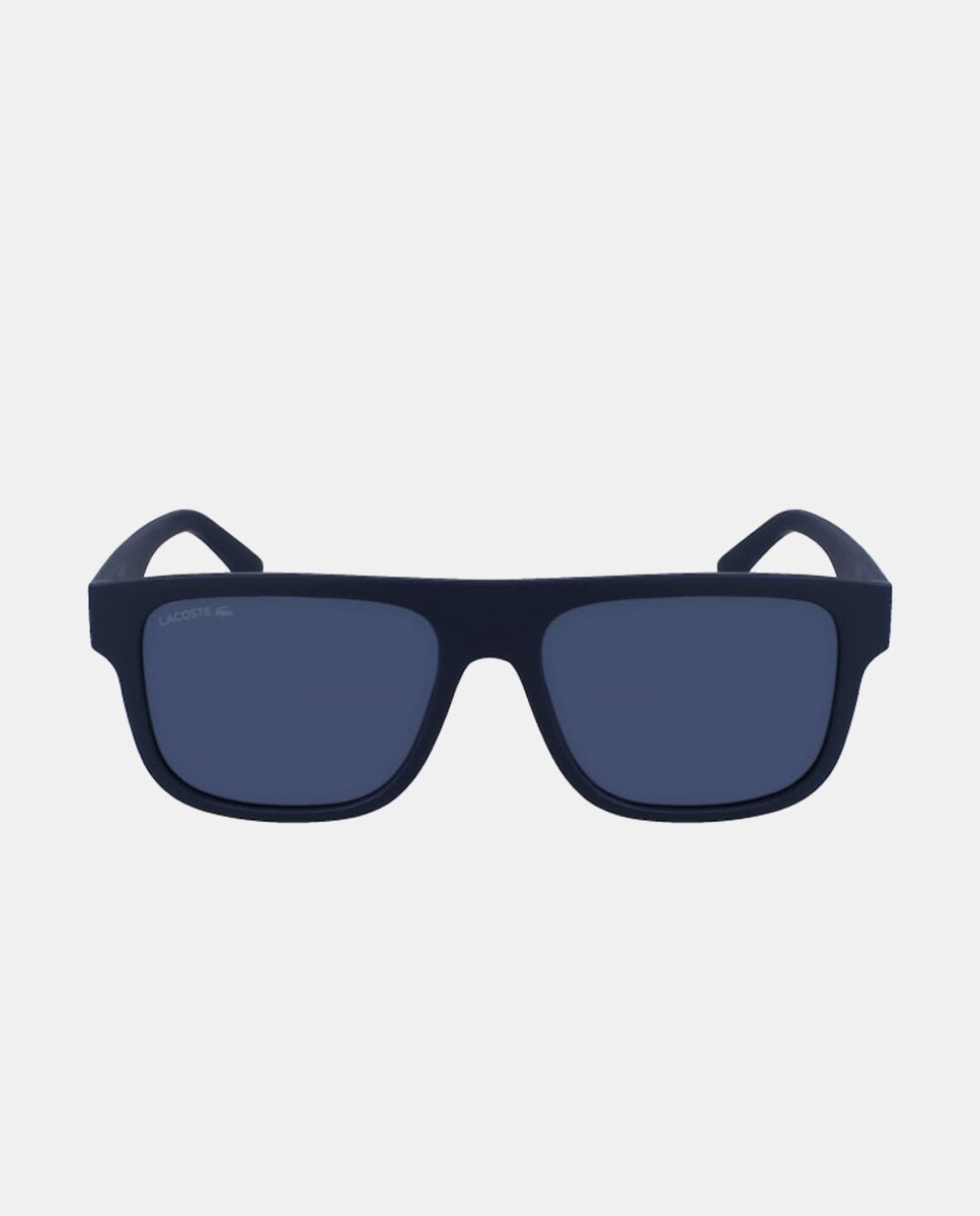 Мужские квадратные солнцезащитные очки темно-синего цвета с логотипом Lacoste, темно-синий