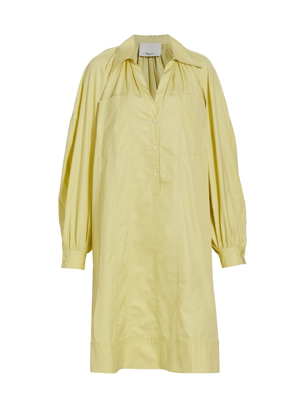 

Платье-рубашка из поплина со сборками 3.1 Phillip Lim, лаймовый