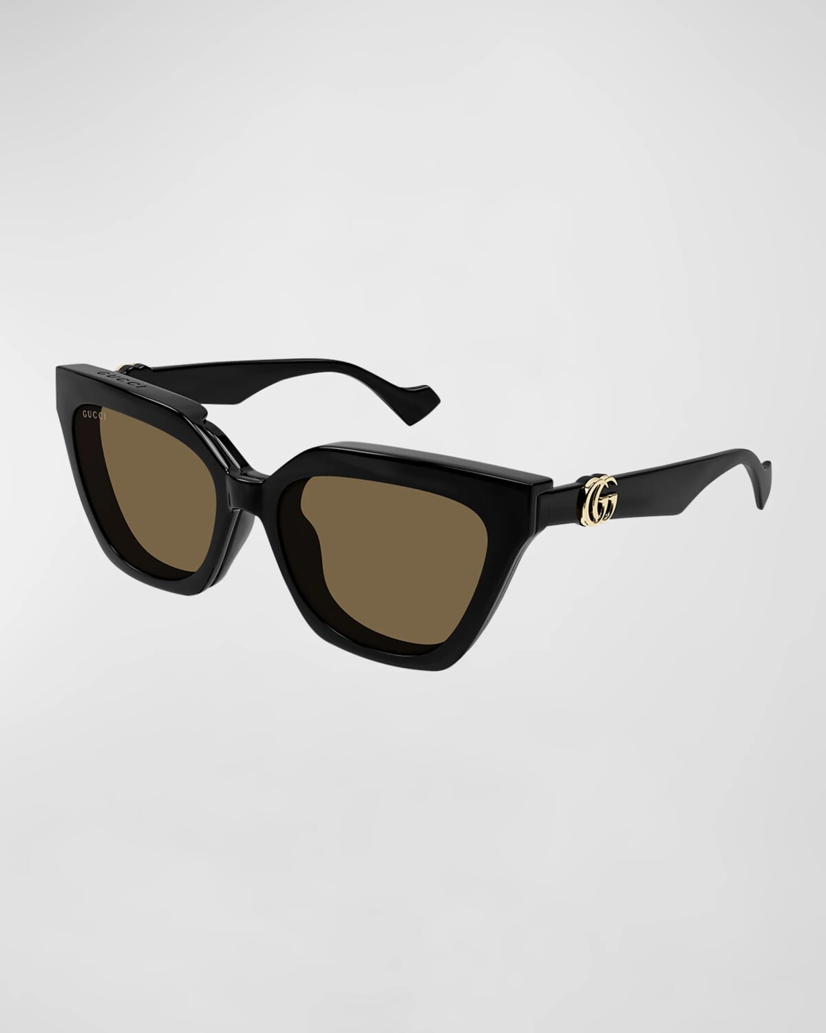 

Пластиковые солнцезащитные очки «кошачий глаз» с узором GG Gucci, цвет Black