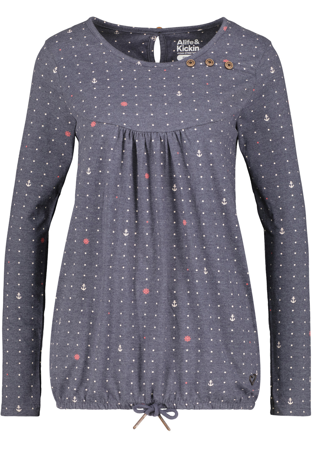 

Лонгслив alife and kickin Langarmshirt,, Shirt, Longshirt, Oversize Shirt MiaAK B, цвет marine melange