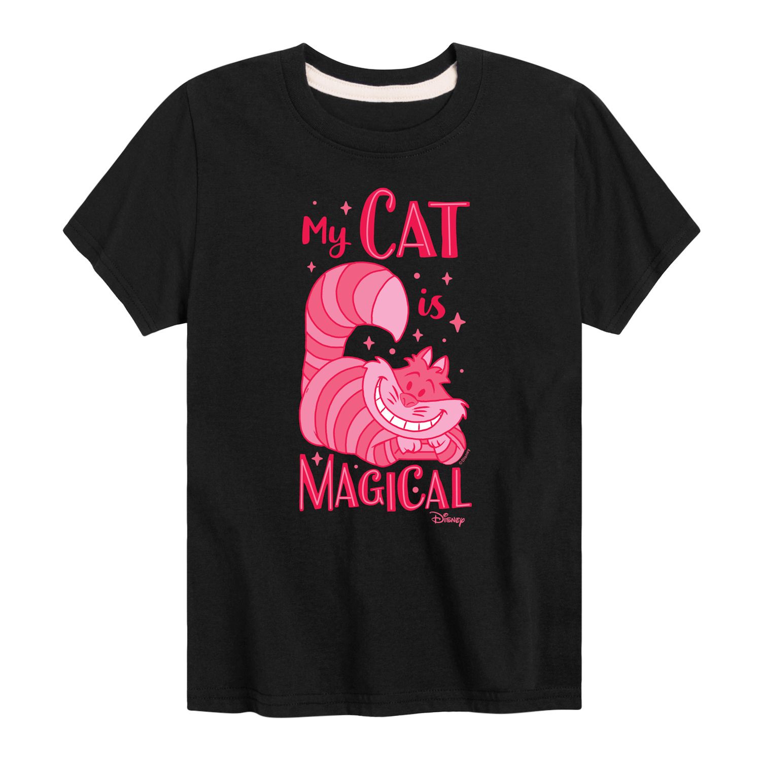 цена Футболка с рисунком «Мой кот волшебный» для мальчиков 8–20 лет «Алиса в стране чудес» и «Чеширский кот» Disney. Disney, черный
