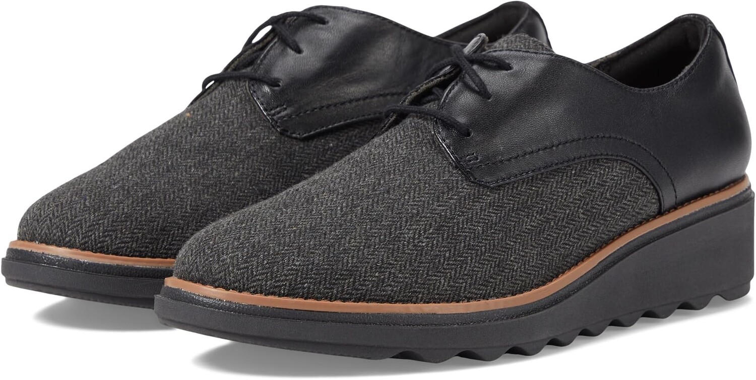 

Оксфорды Sharon Rae Clarks, цвет Black Tweed Combi